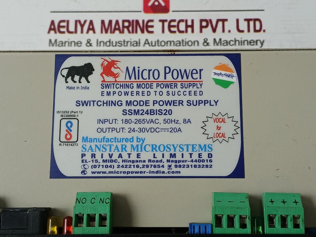 Sanstar Microsystems Ssm24Bis20 Switching Mode Power Supply 180-265Vac 50Hz 8A