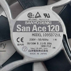 Sanyo Denki 109S072Ul Ac Cooling Fan 230V 50/60Hz 1 Phase