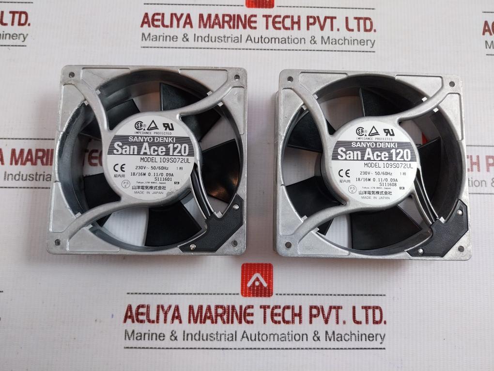 Sanyo Denki Ac Axial Cooling Fan 230V 50/60Hz Part Number 109S072Ul