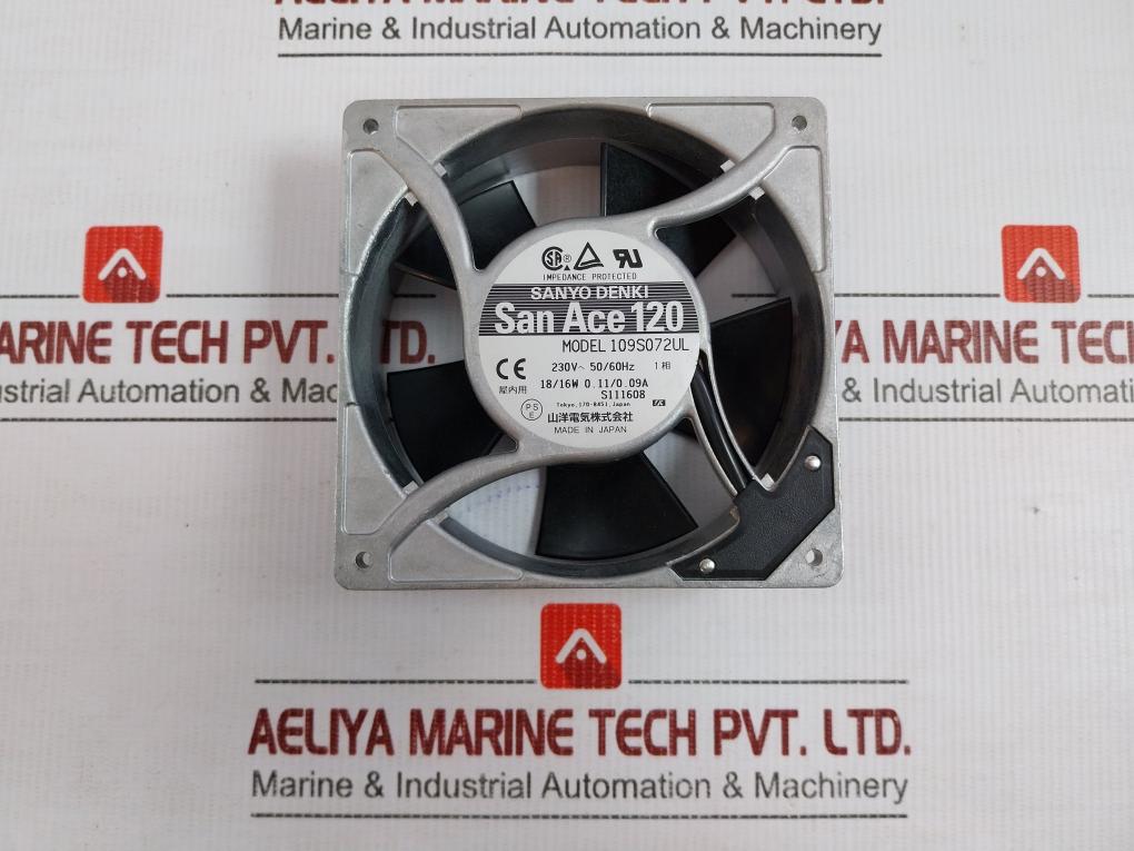 Sanyo Denki Ac Axial Cooling Fan 230V 50/60Hz Part Number 109S072Ul