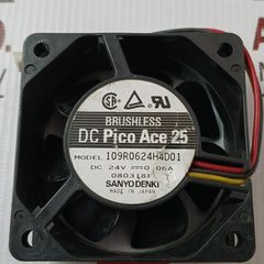 Sanyo Denki Dc Pico Ace 25 Brushless Fan 24V Dc 0.06 A 1.44W Part No 109R0624H4D01