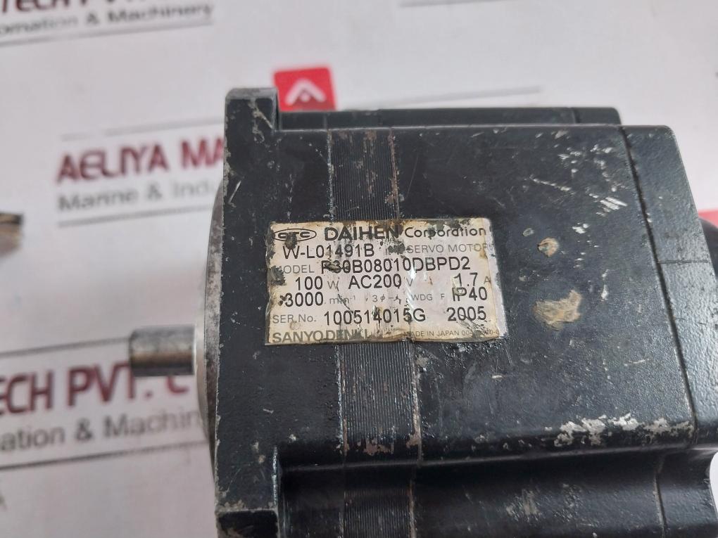 Sanyo Denki R30B08010Dbpd2 Ac Servo Motor 100W 200V 3000 Rpm 3-phase