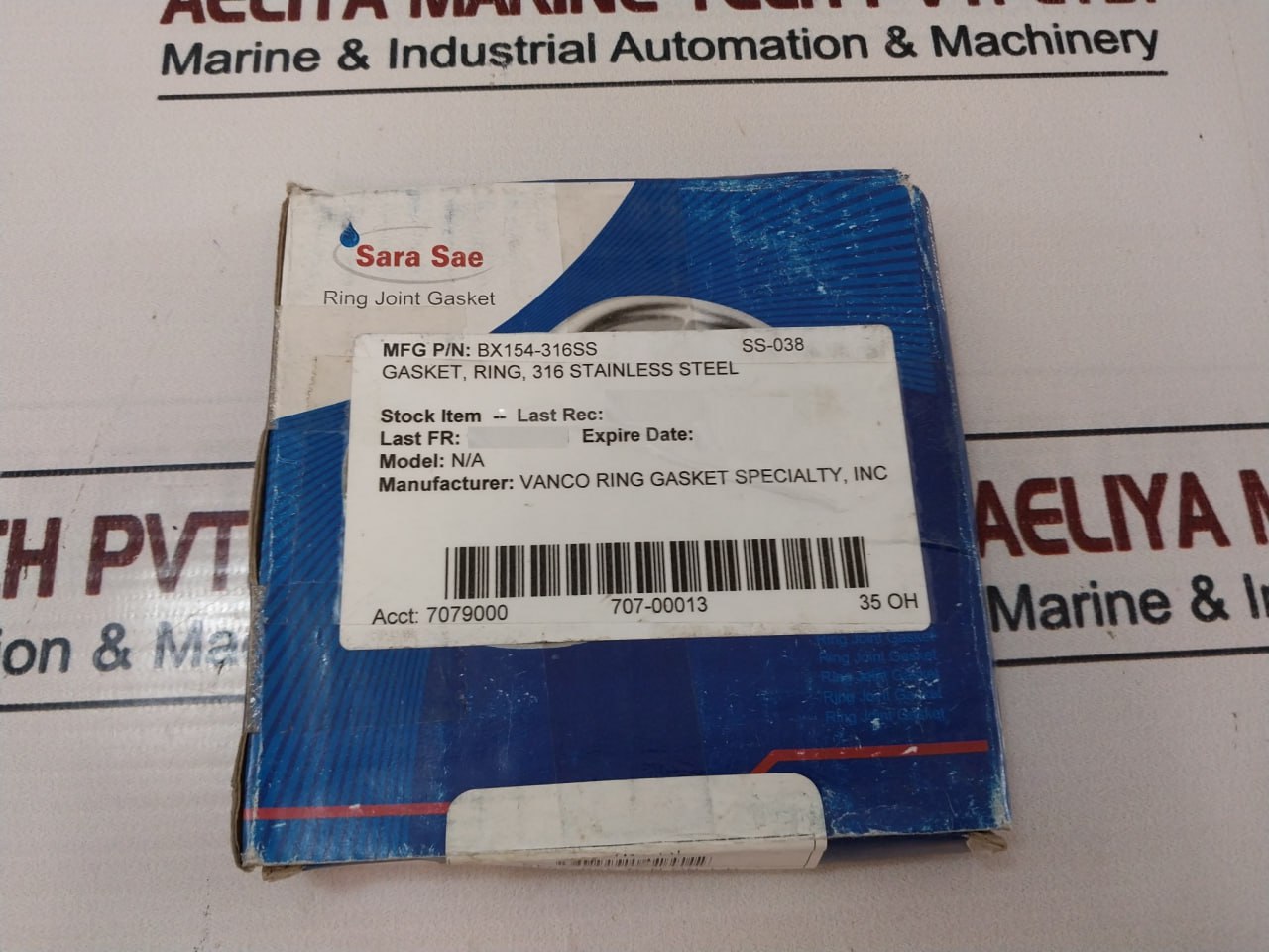 Sara-sae S316-4 Stainless Steel Ring Joint Gasket Bx154-316Ss 73-061-154