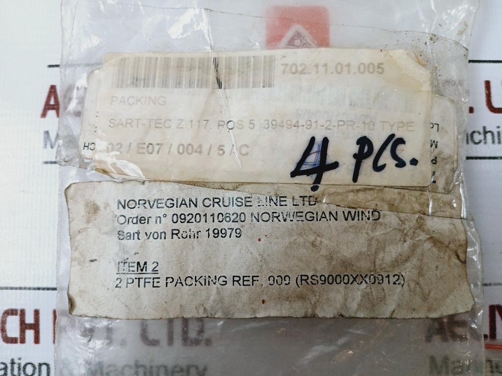 Sart-tec Z 117 Ptfe Packing For Norwegian Cruise Line 702.11.01.005