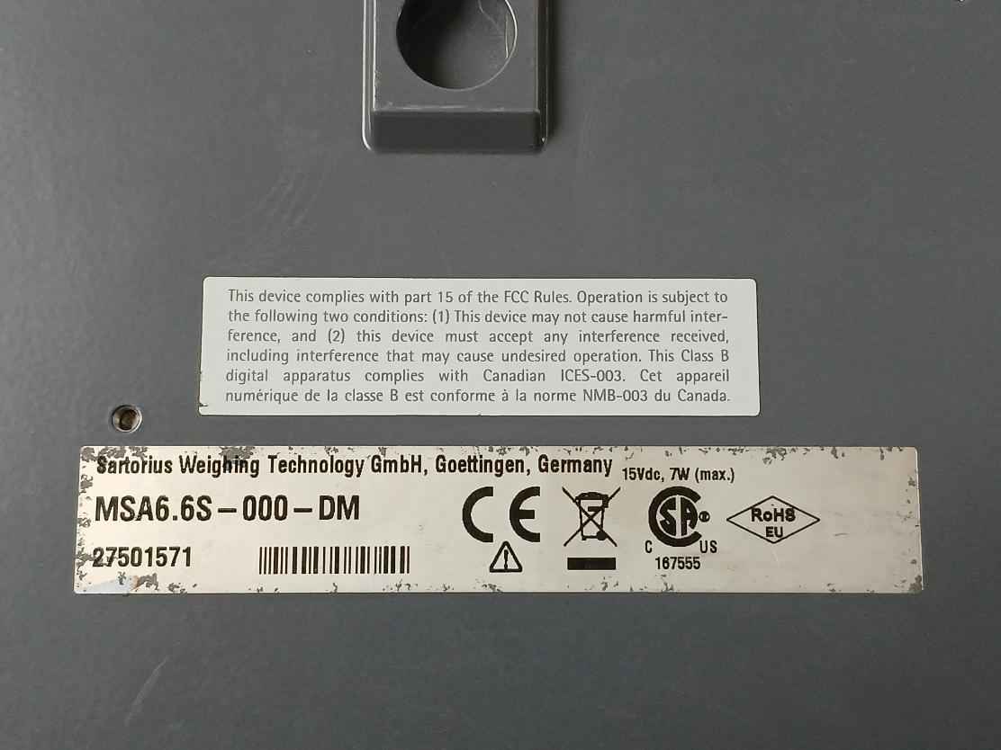 Sartorius Msa6.6s-000-dm Weighing Module 15vdc 7w