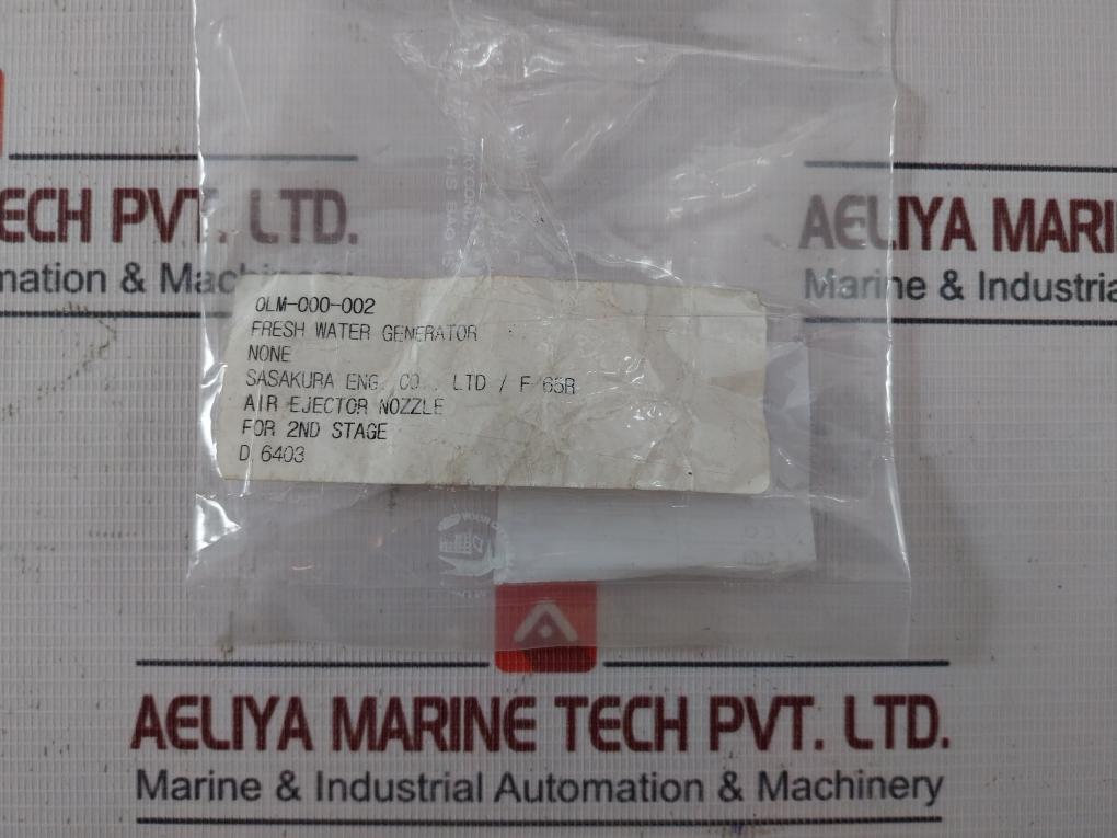 Sasakura F-65R Fresh Water Generator Air Ejector Nozzle 0Lm-000-002
