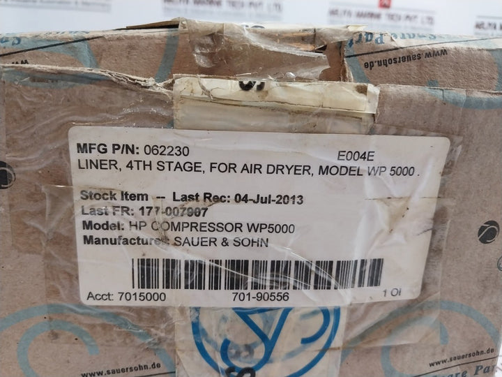 Sauer & Sohn 062230 Liner 4th Stage for WP5000 Air Dryer