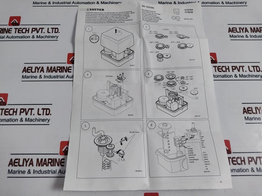 Sauter Mv 505222 Potentiometer Unit And Set Of Cogs With Rigid Coupling Kit