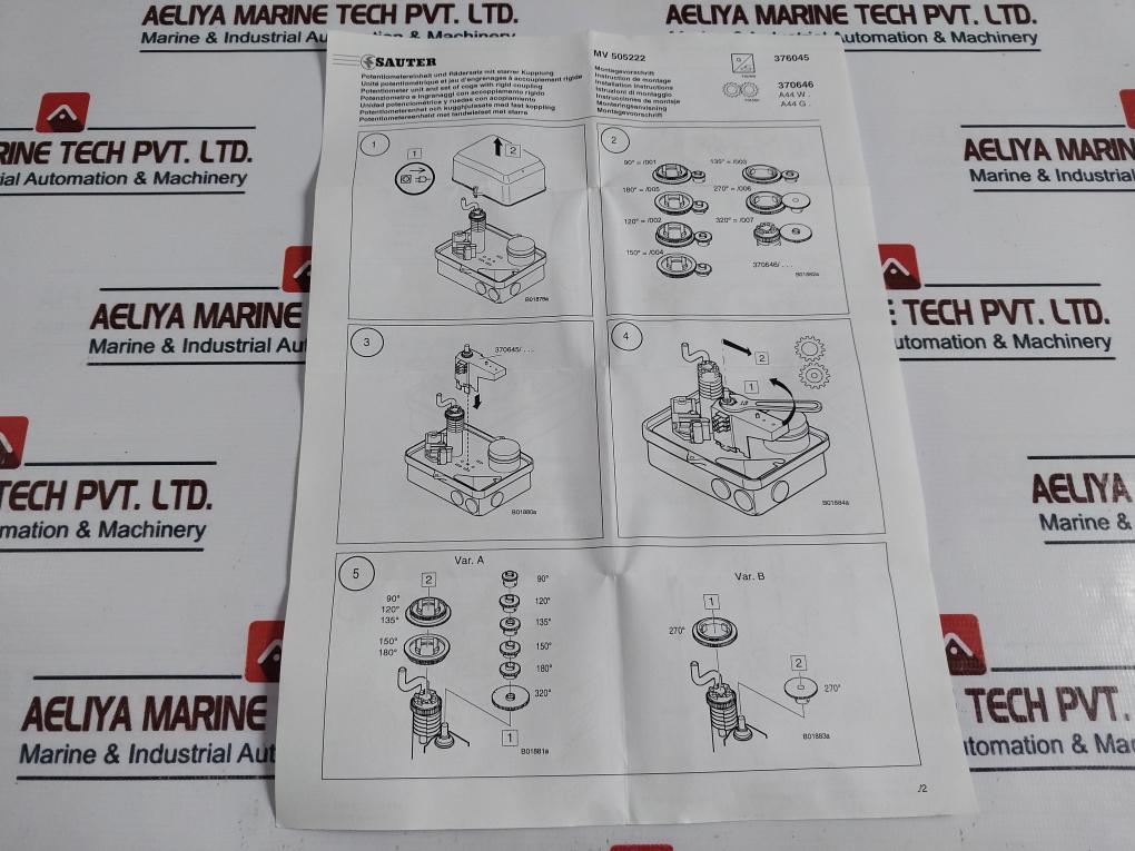 Sauter MV 505222 Potentiometer Unit And Set Of Cogs With Rigid Coupling Kit