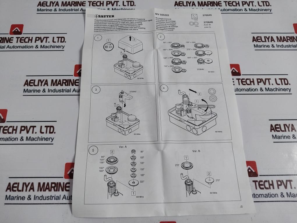 Sauter Mv 505222 Potentiometer Unit And Set Of Cogs With Rigid Coupling Kit