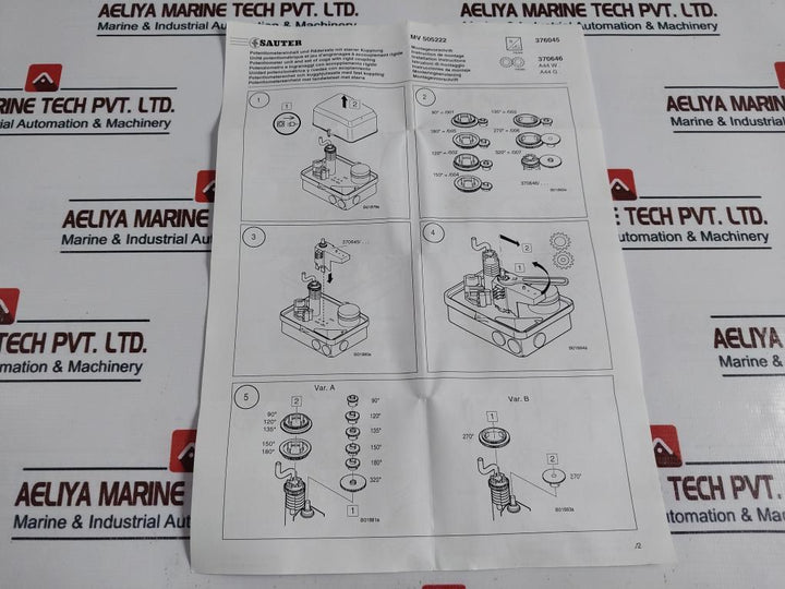Sauter MV 505222 Potentiometer Unit And Set Of Cogs With Rigid Coupling Kit