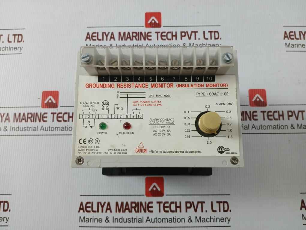 Sbag-102 Luxco Ac 110V 50/60Hz 5Va Grounding Resistance Monitor