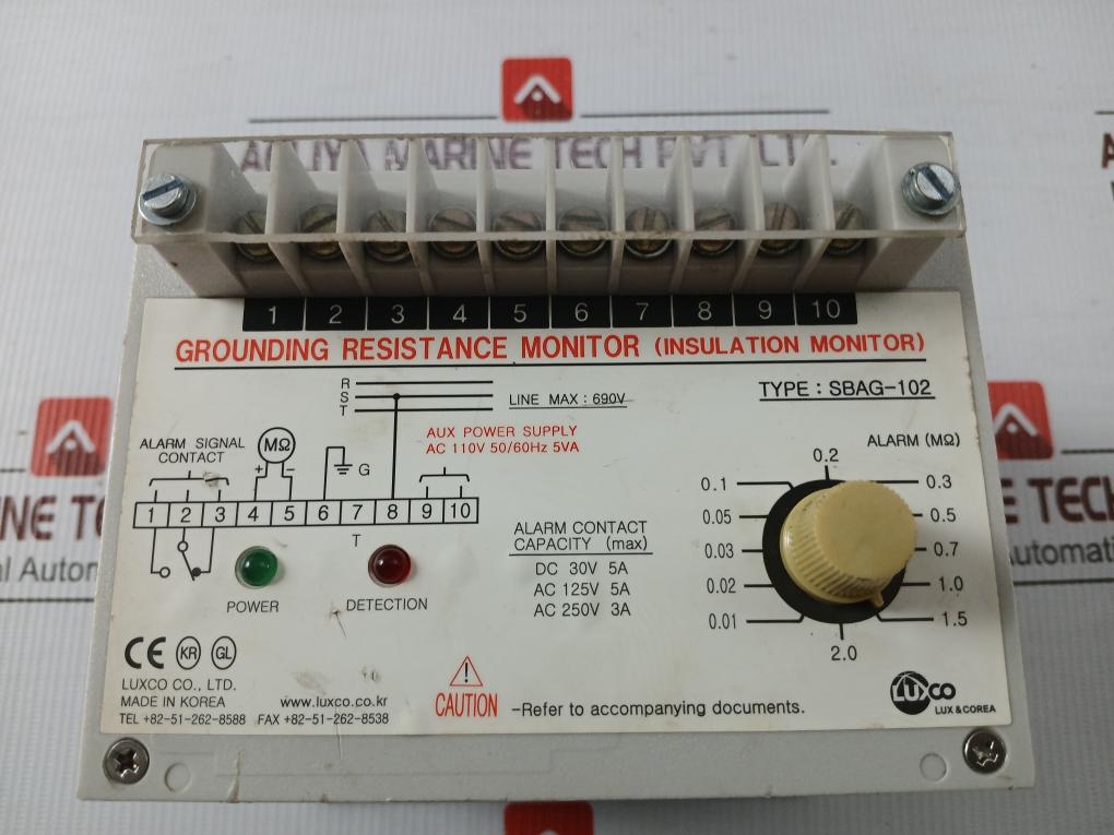 Sbag-102 Luxco Ac 110V 50/60Hz 5Va Grounding Resistance Monitor