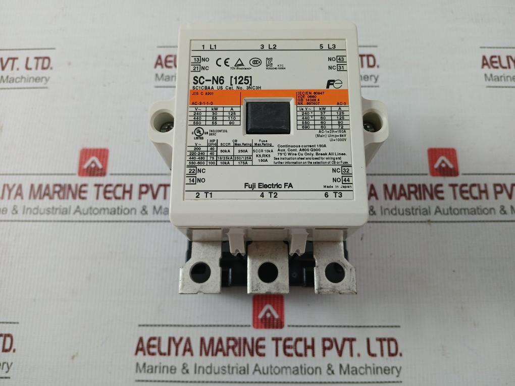 Sc-n6 [125] Fuji Electric Ac 380-450V 50/60Hz Magnetic Contactor