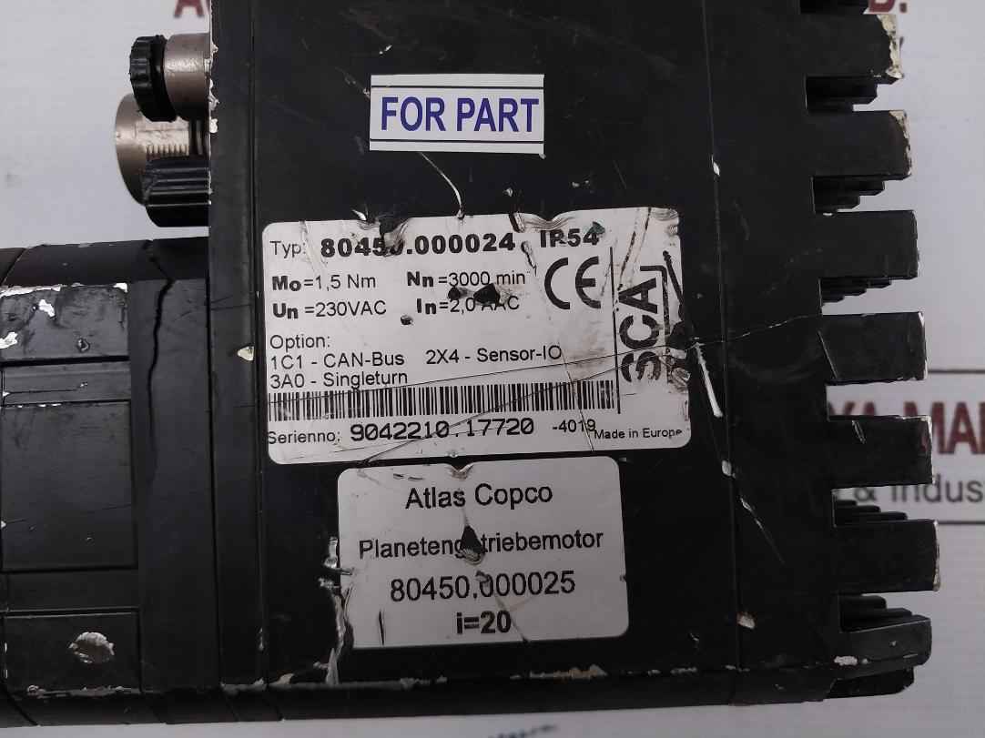 Sca Schucker 80450.000024 Servo Motor Ip54 230Vac 3000 Min 1,5 Nm (Not Working)