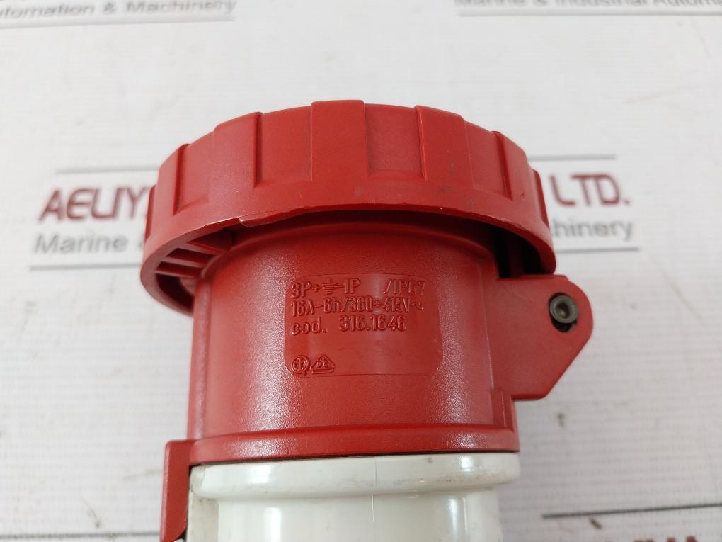 Scame 316.1646 Industrial Power Connector Plug Ip67 16A 6H 380–415V