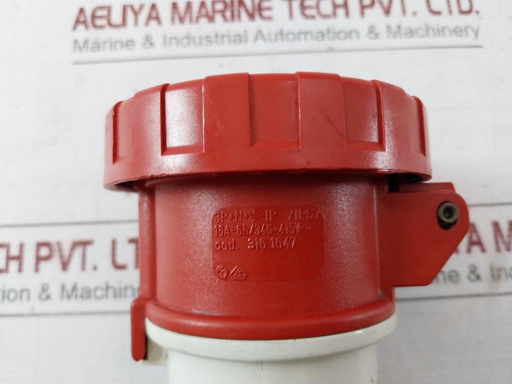 Scame 316.1647 Connector 3P+N+ -ip /Ip67 16A-6H Sl23371
