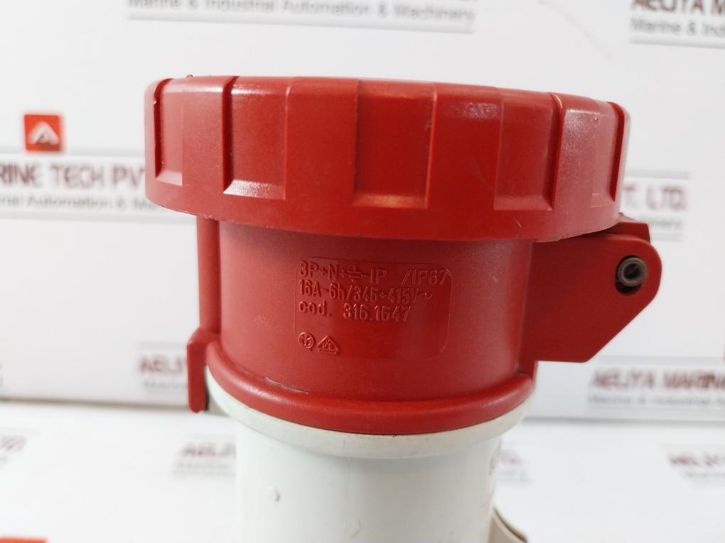 Scame 316.1647 Connector 3P+N+ -ip /Ip67 16A-6H Sl23371