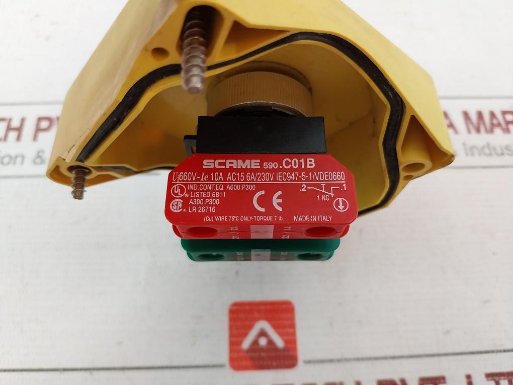 Scame 590.C01B Emergency Stop Push Button Vde0660 A600 P300 6A/230V