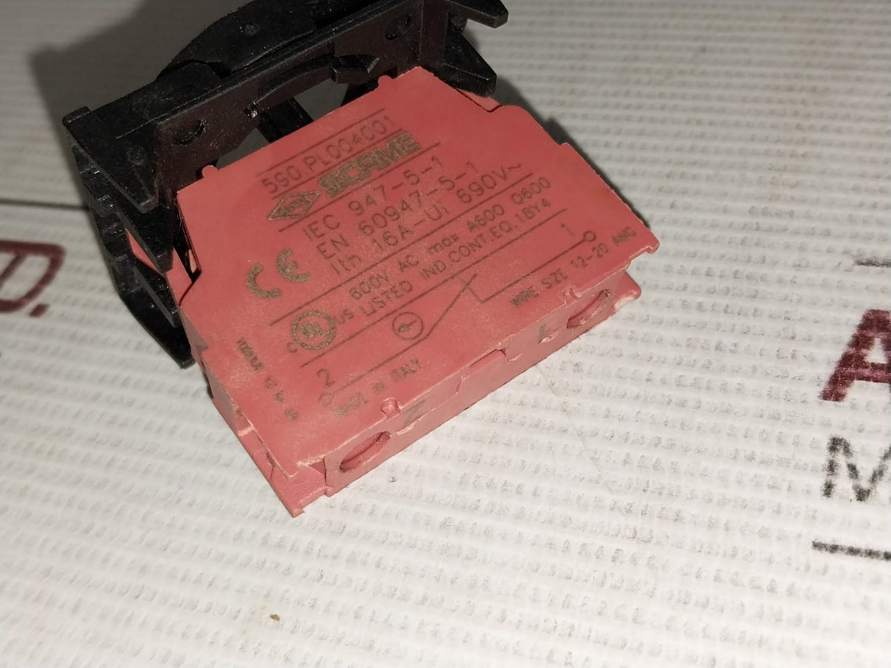 Scame 590.Sc250 Mushroom Head Operator Stop Push Button Switch 600V Ac Max
