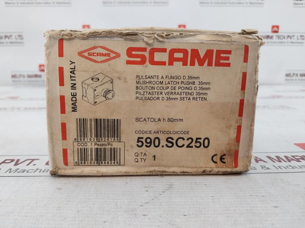Scame 590.Sc250 Mushroom Head Operator Stop Push Button Switch 600V Ac Max