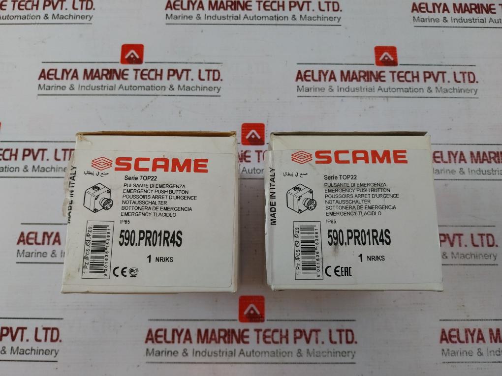 Scame 590.pr01r4s Emergency Push Button 16a 690v 50-60hz Dc13 0.25a-220v