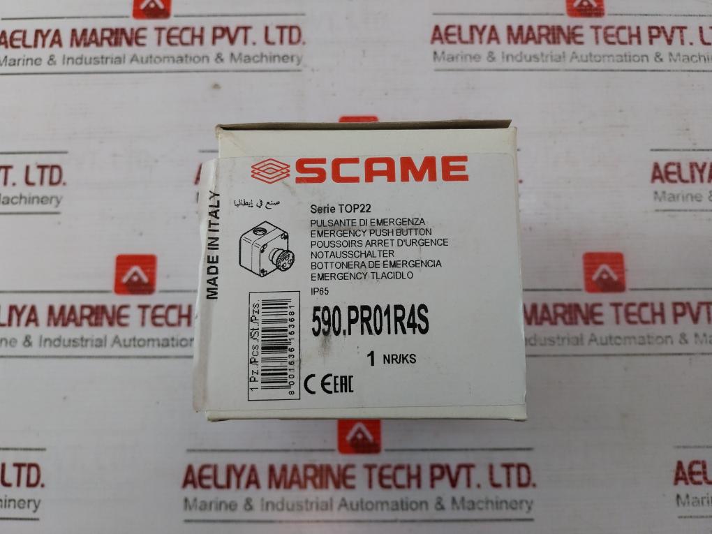 Scame 590.pr01r4s Emergency Push Button 16a 690v 50-60hz Dc13 0.25a-220v