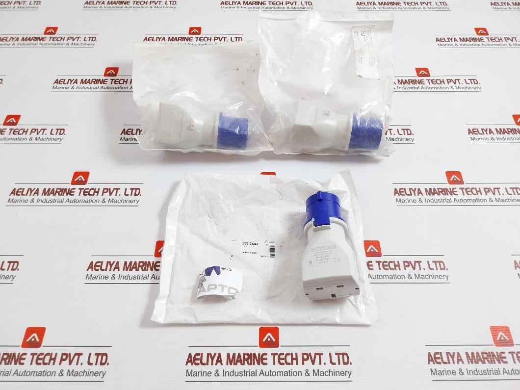 Scame 610.375 Industrial Power Connector Adapter Plug, Socket 13A-6H/250V