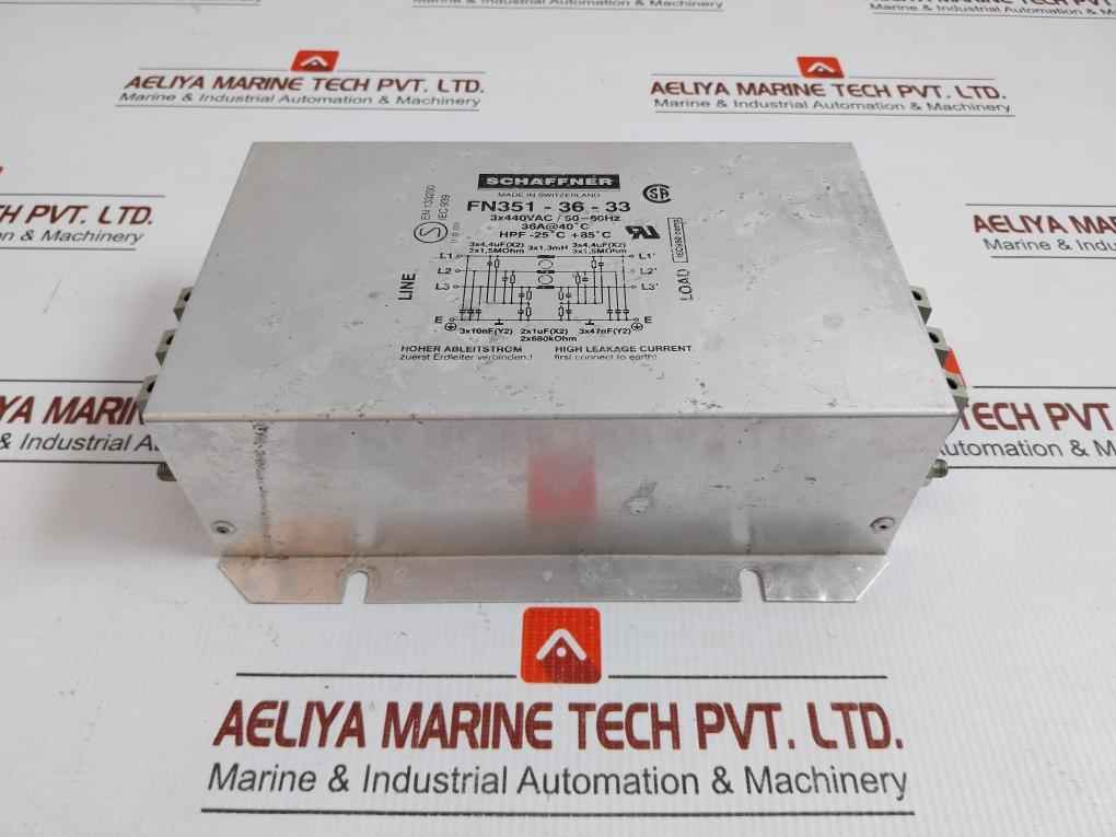 Schaffner 3 Phase Emi Rfi Line Filter 50-60Hz Fn351-36-33
