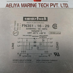 Schaffner 50-60 Hz Power Line Filter Fn351-16-29