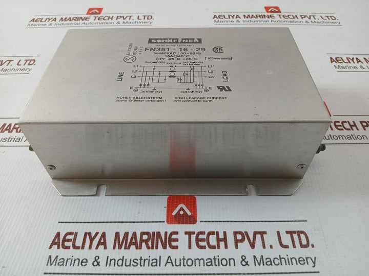 Schaffner 50-60 Hz Power Line Filter Fn351-16-29
