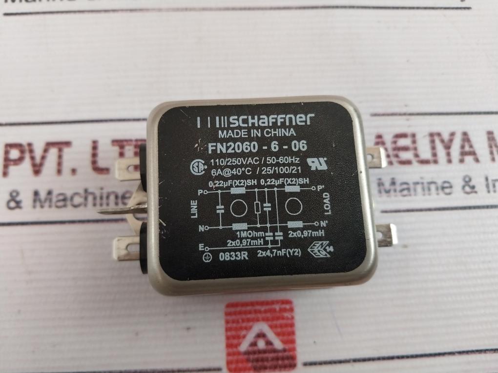 Schaffner Fn2060-6-06 Filter 110/250Vac / 50-60Hz