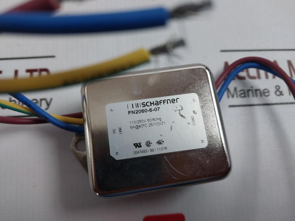 Schaffner Fn2060-6-07 Single Phase Chassis Mount Filter 110/250V 50/60Hz