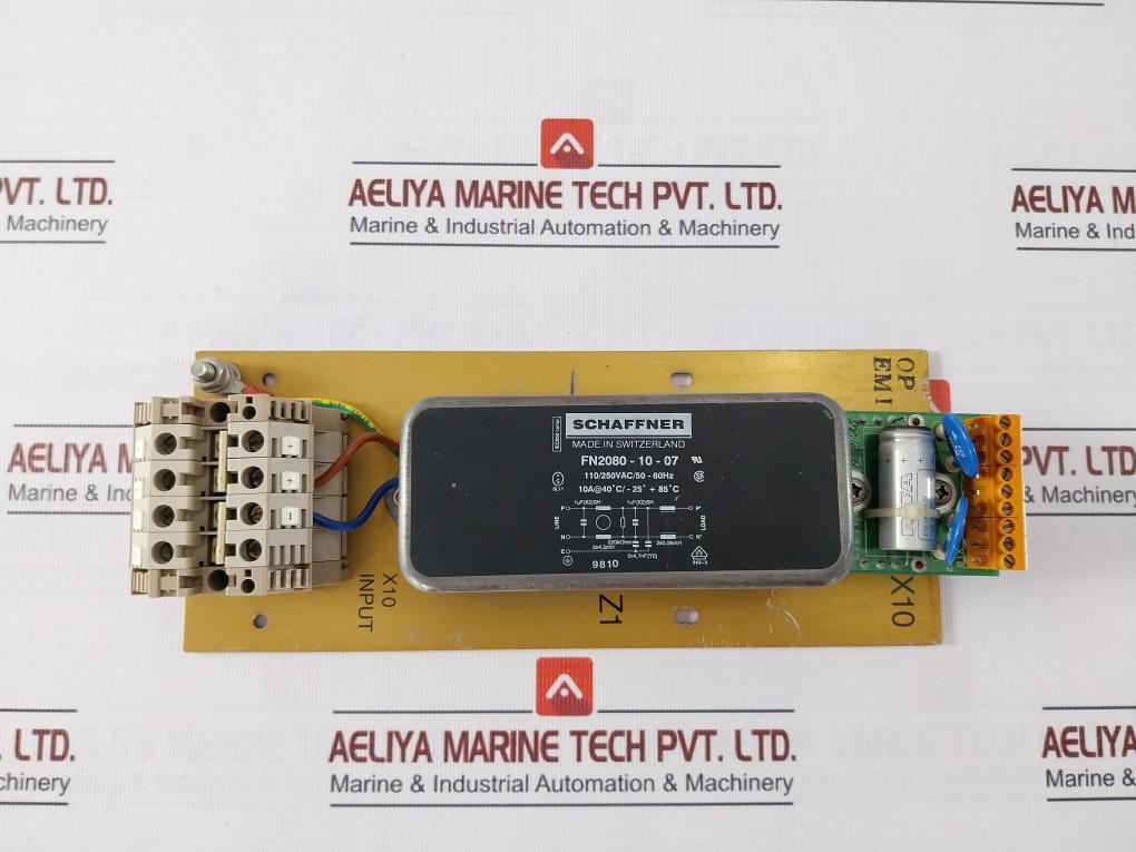 Schaffner Fn2080-10-07 Power Line Filter 110/250Vac/50-60Hz Ha444502A