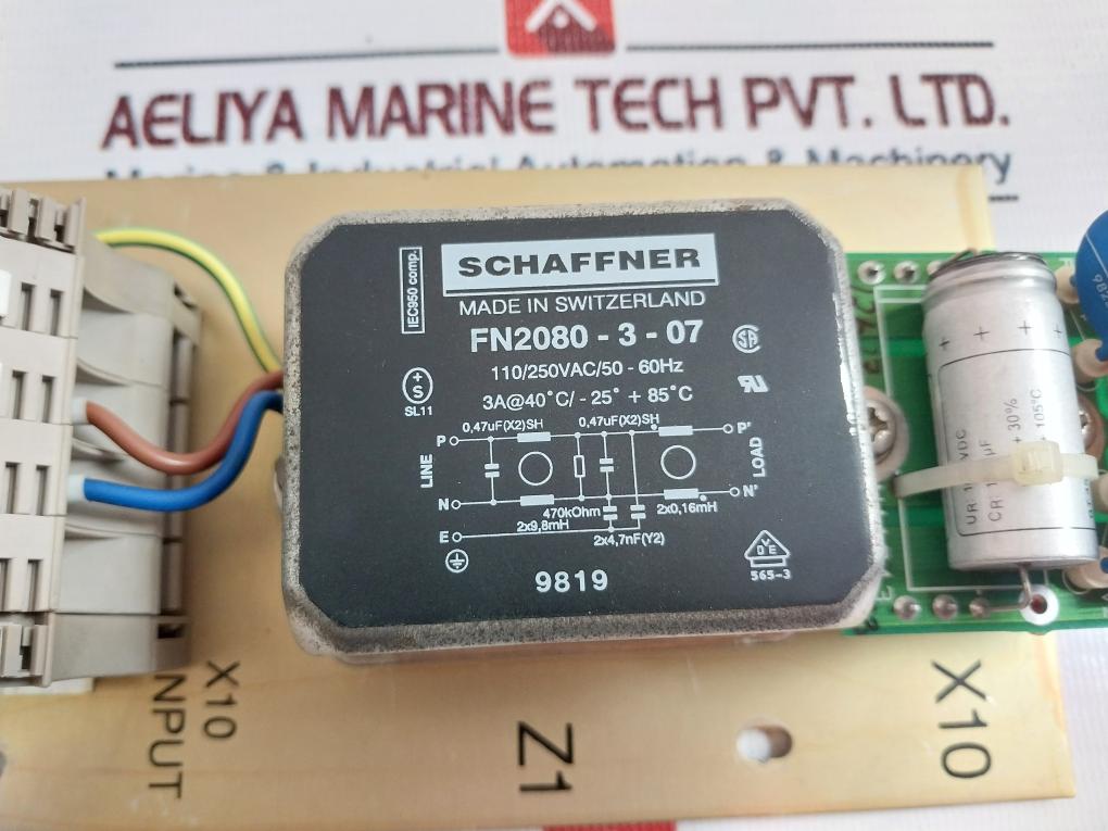 Schaffner Fn2080-3-07 PCB Card 110/250vac/50-60hz