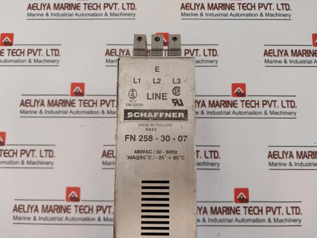 Schaffner Fn 258-30-07 Power Line Filter 480Vac/ 50-60Hz