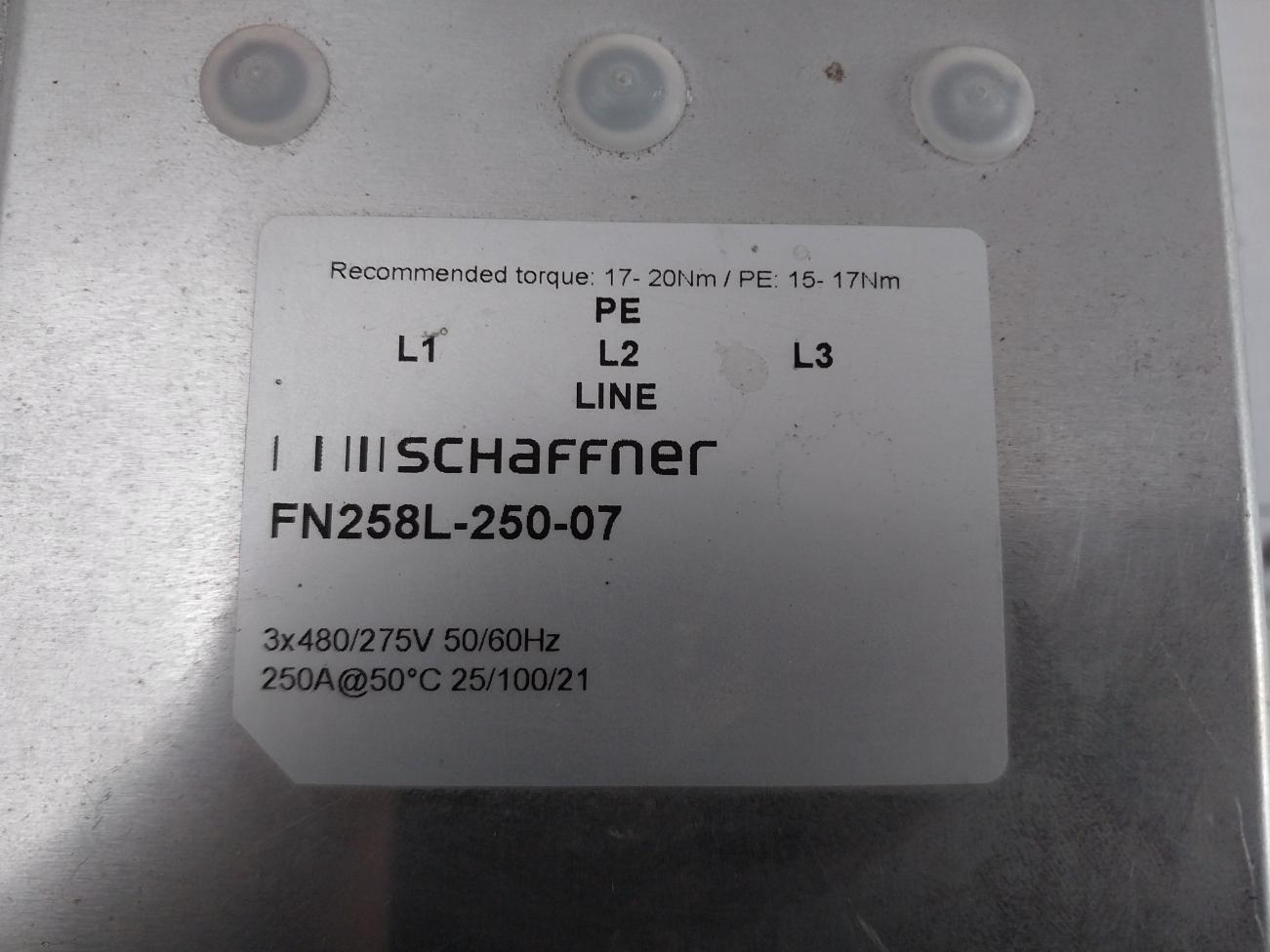 Schaffner Fn258L-250-07 Emi / Rfi Line Filter 600V 230A Stb 95