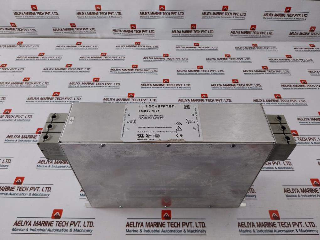 Schaffner Fn258L-75-34 Power Line Filter Stb 25, 600V
