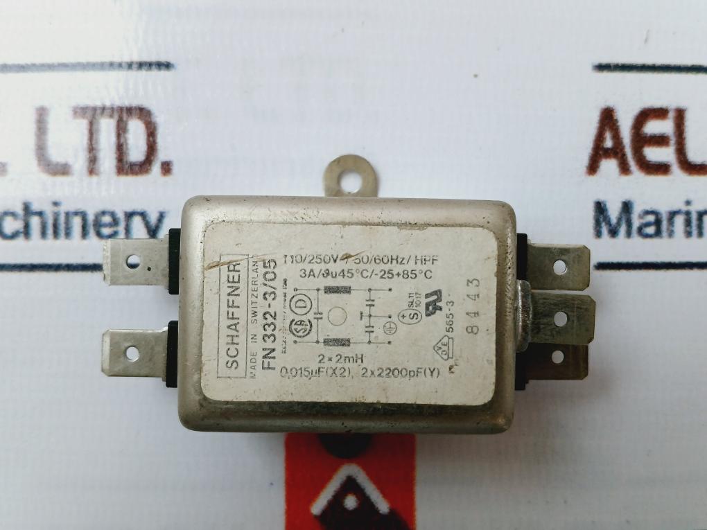 Schaffner Fn 332-3/05 Line Filter 110/250V~/50/60Hz/Hpf