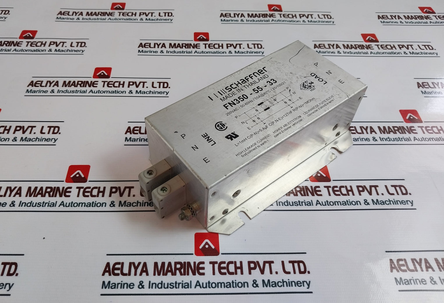 Schaffner Fn350-55-33 Motor Drive Filter 250Vac/50-60Hz/55A