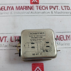 Schaffner Fn660-1/06 Power Line Filter 110/250V-/50/60Hz/Hpf 92 37 F