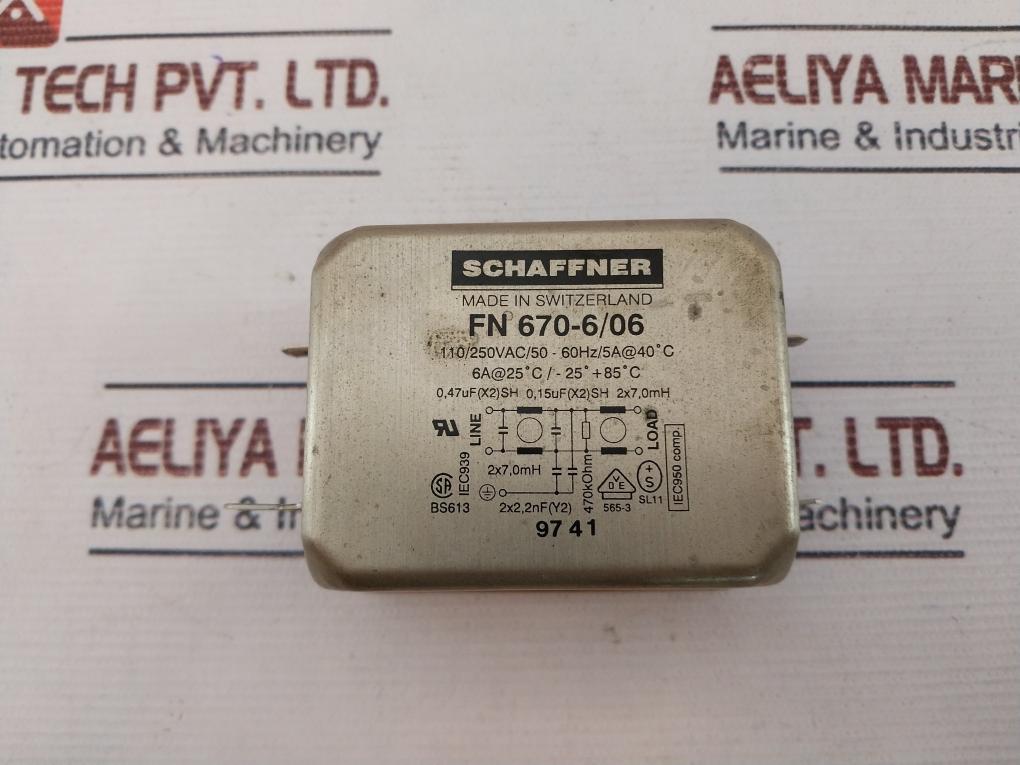 Schaffner Fn 670-6/06 Power Line Filter