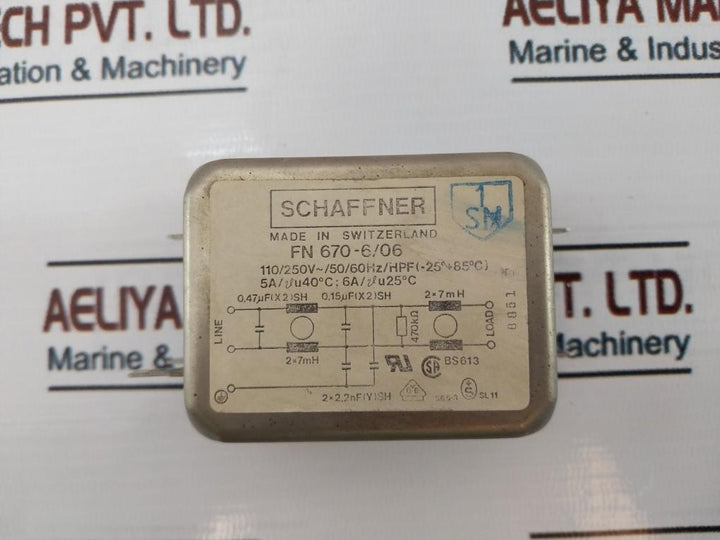 Schaffner Fn 670-6/06 Power Line Filter 8851