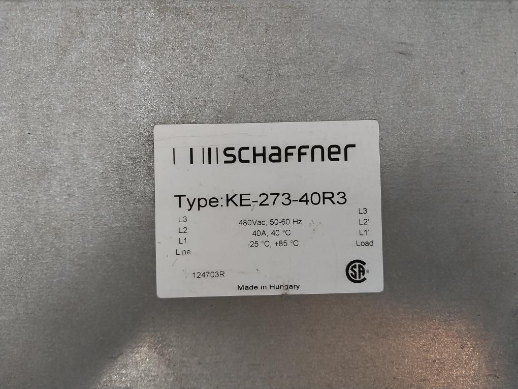 Schaffner Ke-273-40R3 Line Filter 50-60Hz