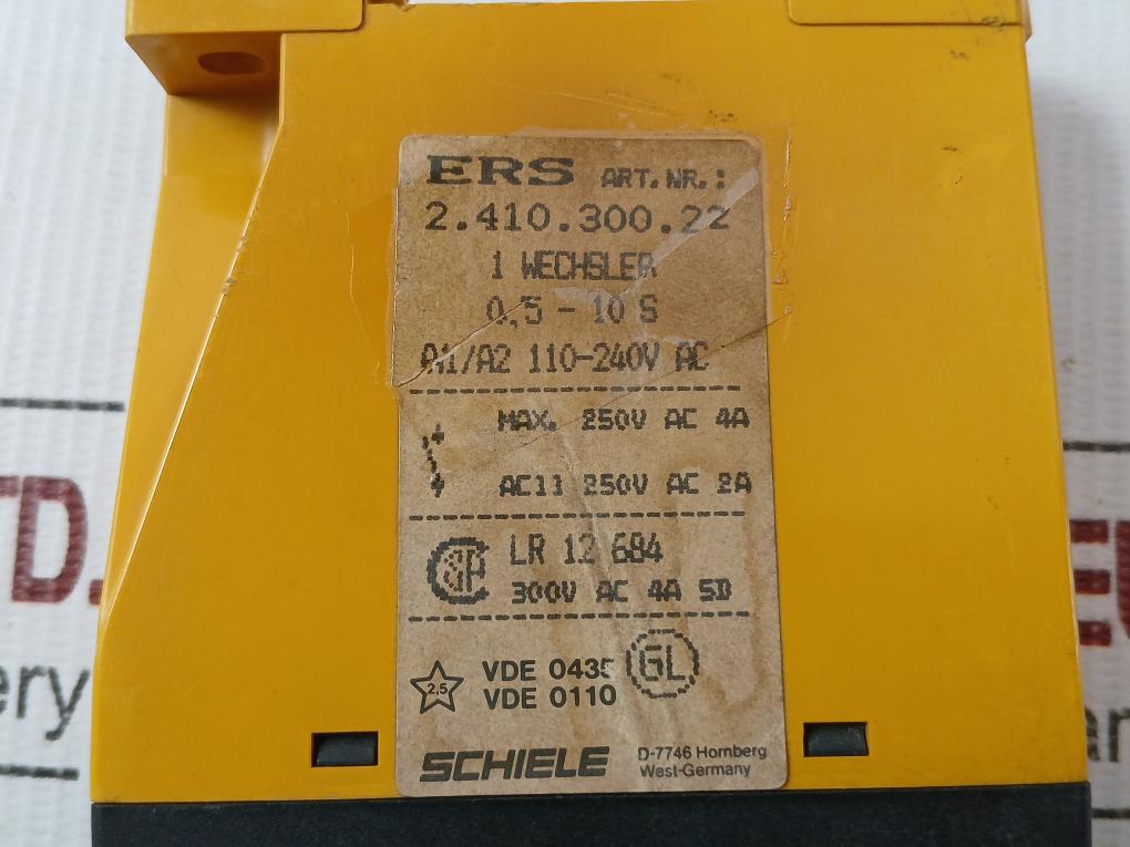 Time Delay Relay 0.5-10 Sec Schiele Industriewerke Ers 2.410.300.22