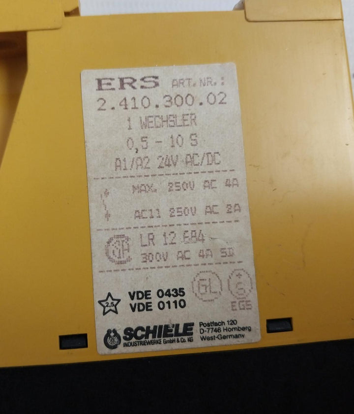 Schiele Ers Time Delay Relay 250V Ac 2A
