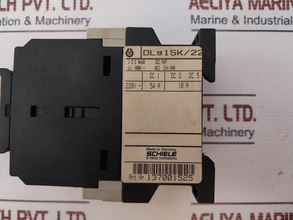 Schiele Lig-22 Dl915K/22 Relay Auxiliary Contactor 54A 660V