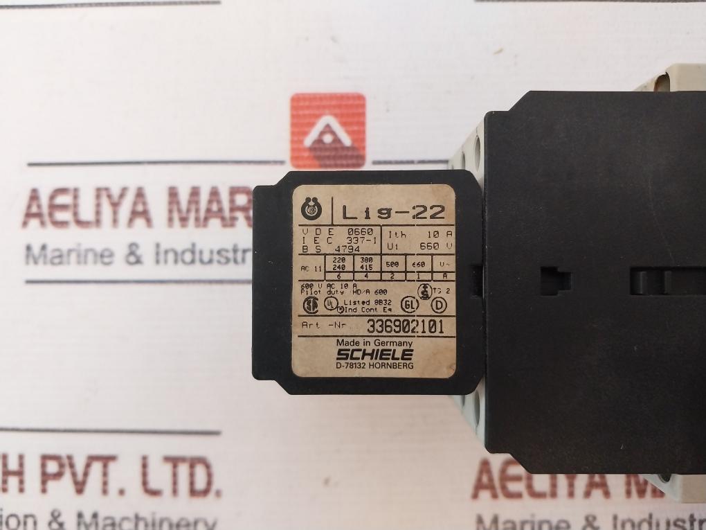 Schiele Lig-22 Dl915K/22 Relay Auxiliary Contactor 54A 660V