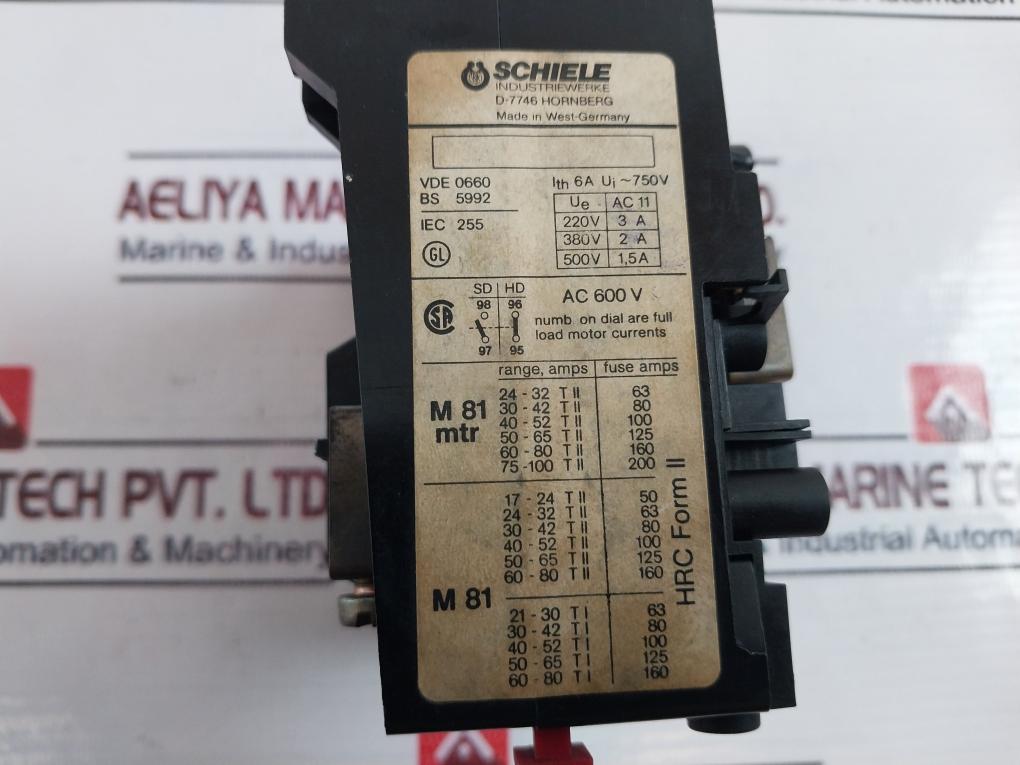 Schiele M 81 Mtr Thermal Protection Relay