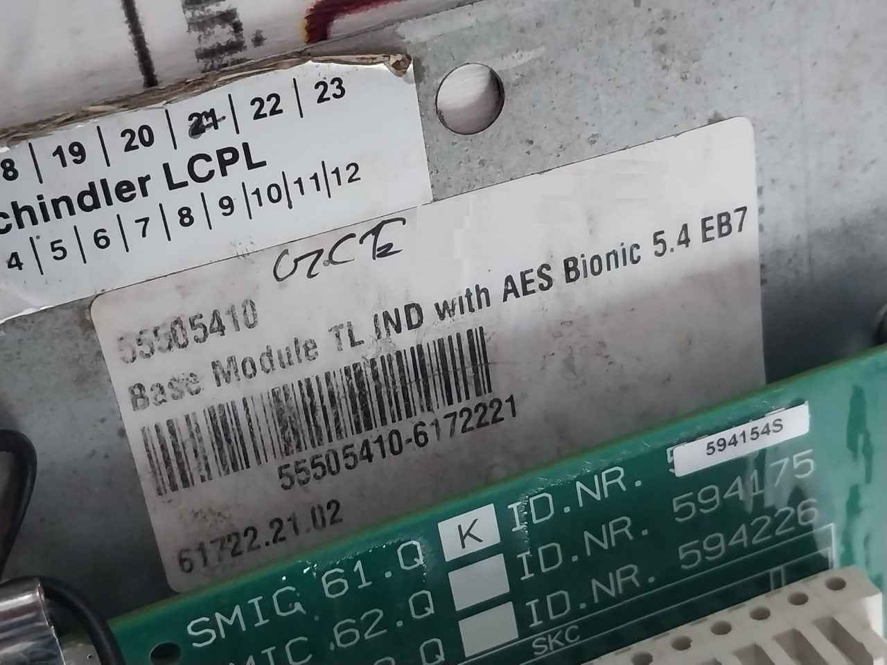 Schindler 594154S Base Module Tl Ind With Aes Bionic 5.4 Eb7 V13.10